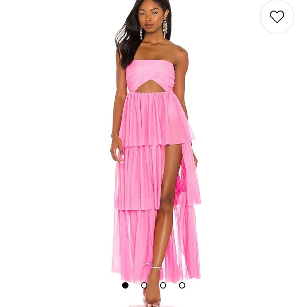 For Love and Lemons x Revolve Strapless Tiered Ruffle Gown